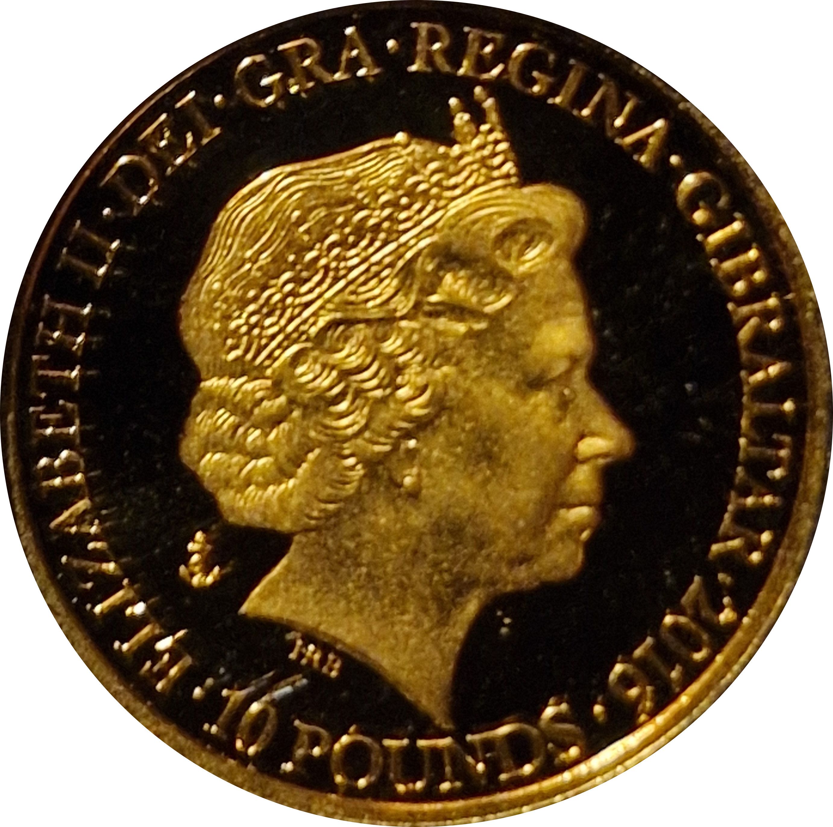 Gibraltar 10 Pounds - Elizabeth II Battle of the Atlantic obverse