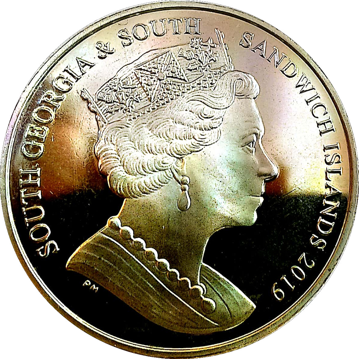 South Georgia and the South Sandwich Islands 2 Pounds - Elizabeth II Macaroni Penguins obverse