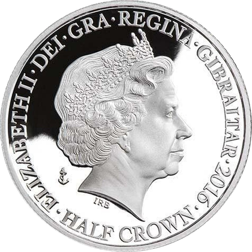Gibraltar ½ Crown - Elizabeth II Battle of the Atlantic obverse