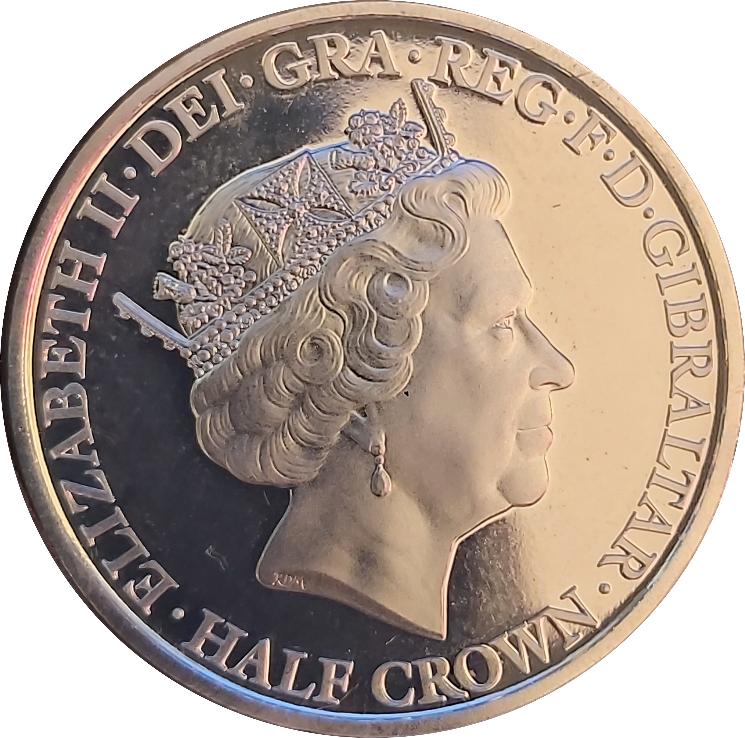 Gibraltar ½ Crown - Elizabeth II 90th Birthday; Silver Proof obverse