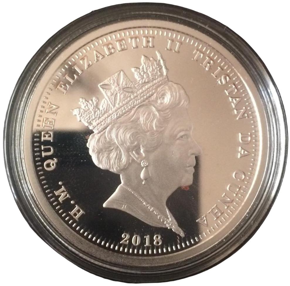 Tristan da Cunha 1 Crown - Elizabeth II 65th Coronation Anniversary, Ampulla and Spoon obverse