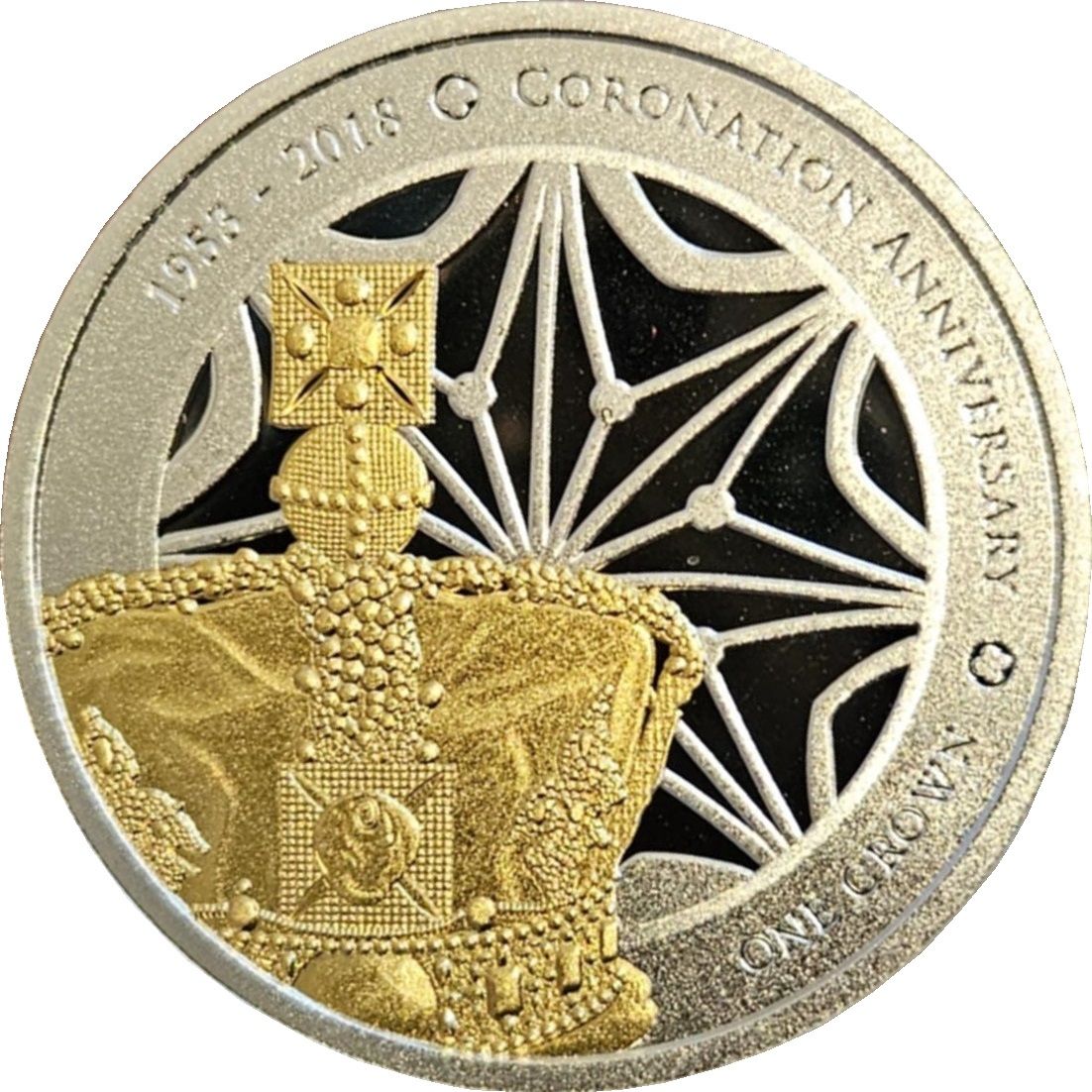 Tristan da Cunha 1 Crown - Elizabeth II 65th Coronation Anniversary, Imperial State Crown