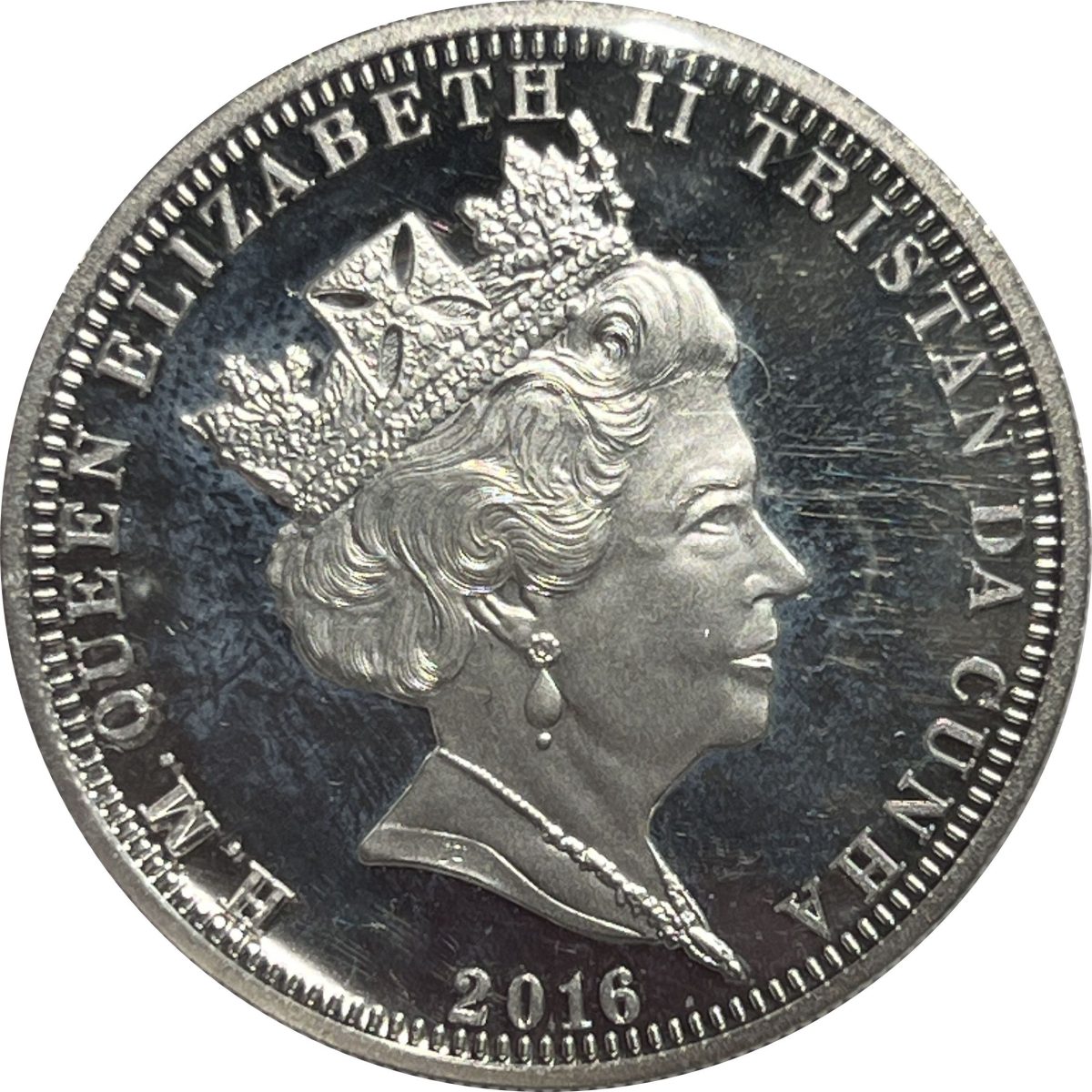 Tristan da Cunha 1 Crown - Elizabeth II Princess Charlotte 1st Birthday obverse