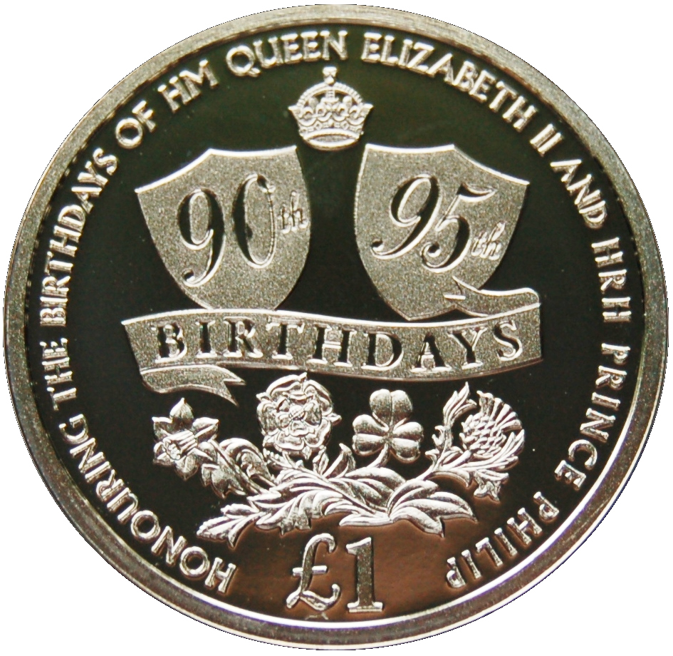 Tristan da Cunha 1 Pound - Elizabeth II The Queen and Prince Philip Birthday Celebration