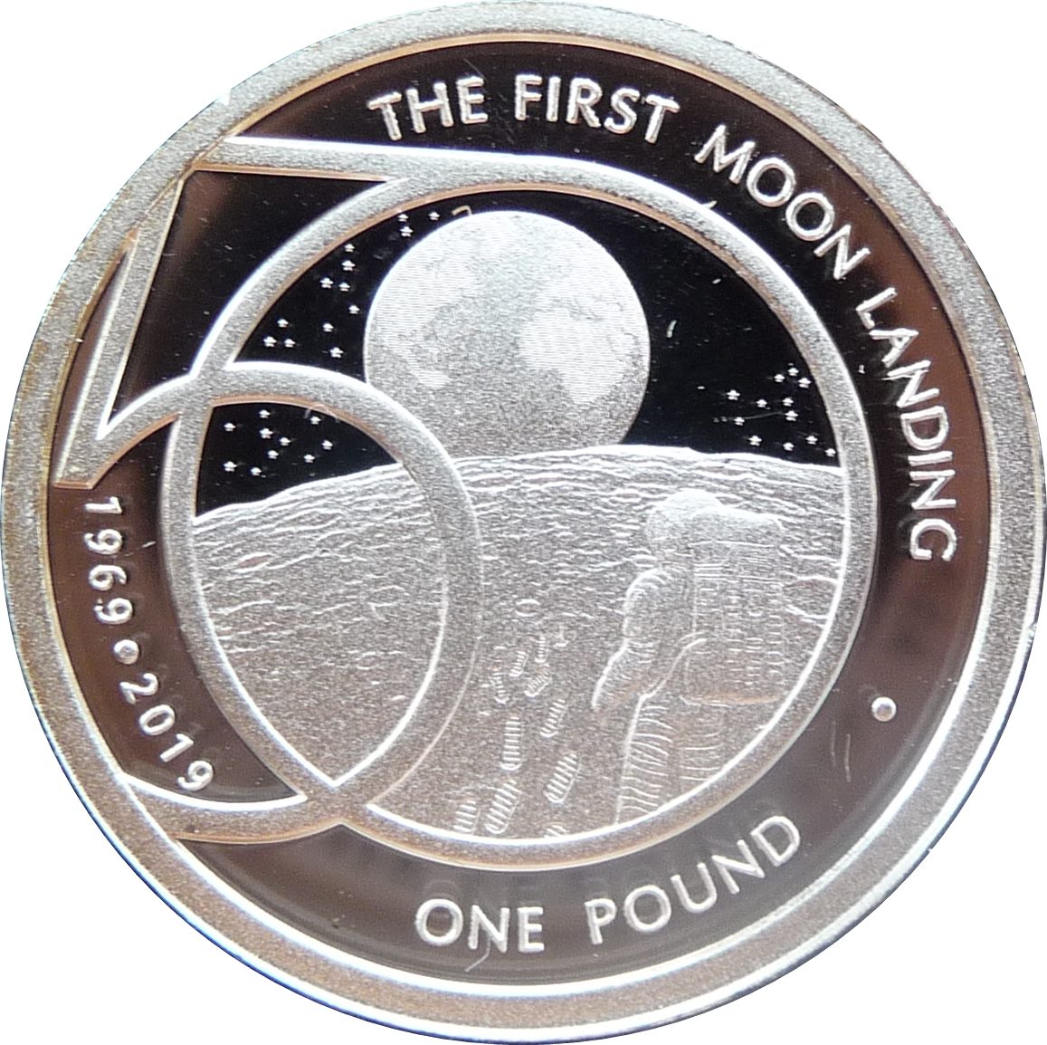 Alderney 1 Pound - Elizabeth II The 50th Anniversary of the Moon Landing reverse