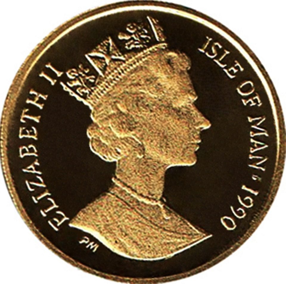 Isle of Man 1/25 Crown - Elizabeth II New York Alley Cat obverse