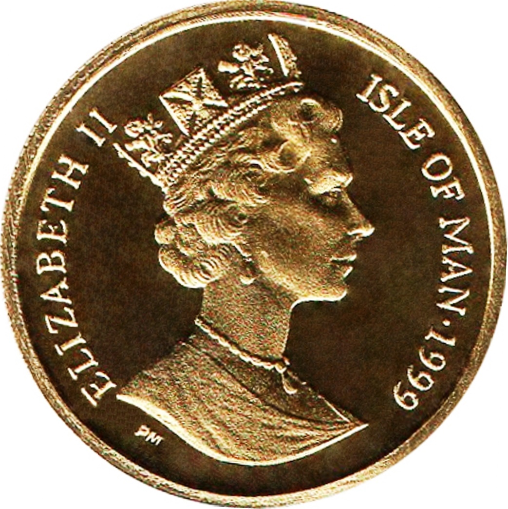 Isle of Man ⅒ Crown - Elizabeth II Blue British Short Hair Cat obverse