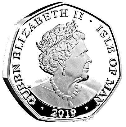 Isle of Man 50 Pence - Elizabeth II Wendy; Silver Proof obverse