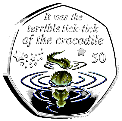 Isle of Man 50 Pence - Elizabeth II Crocodile; Silver Proof