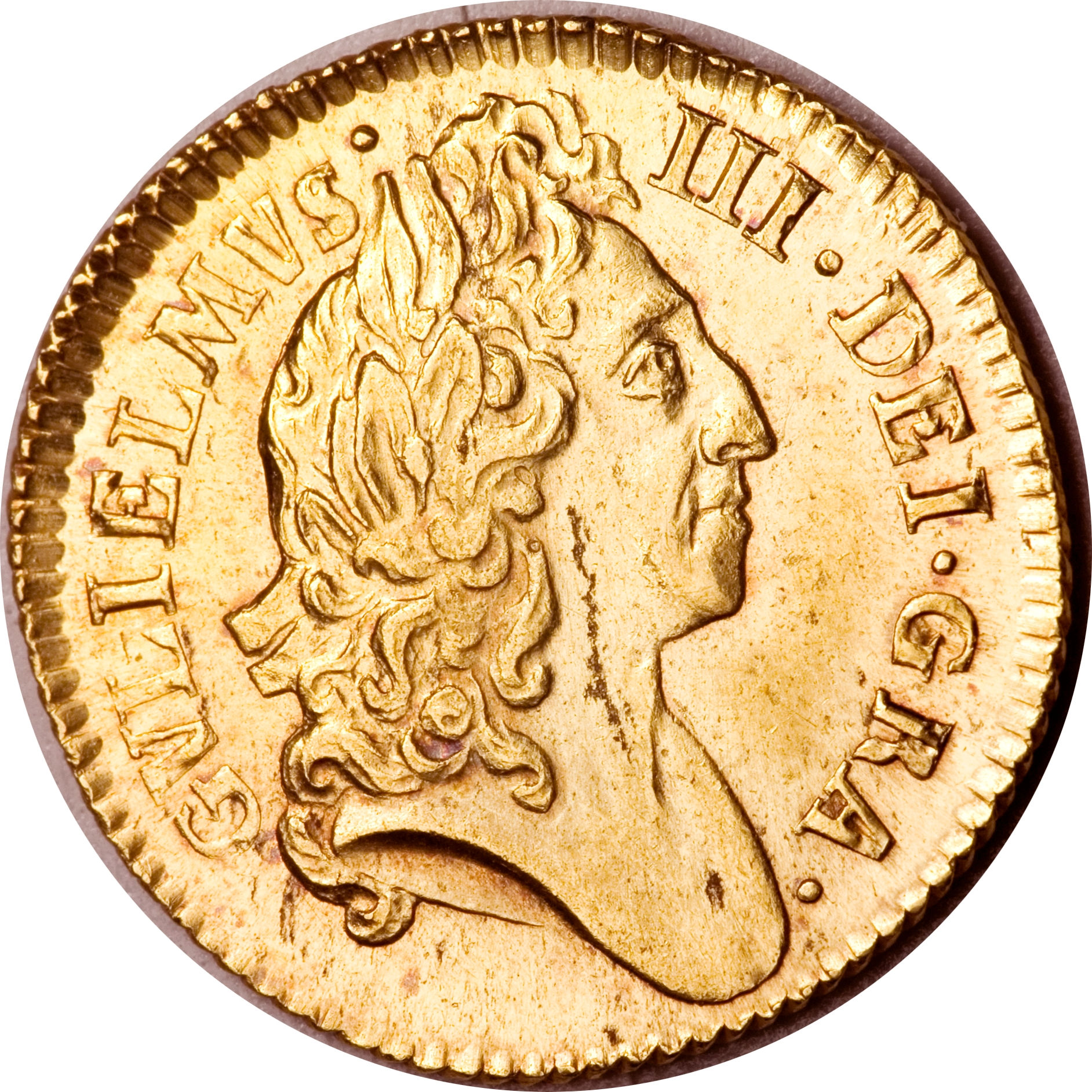 ½ Guinea - William III late harp obverse