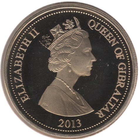 Gibraltar 1 Crown - Elizabeth II Coronation Jubilee of Queen Victoria & Queen Elizabeth II obverse