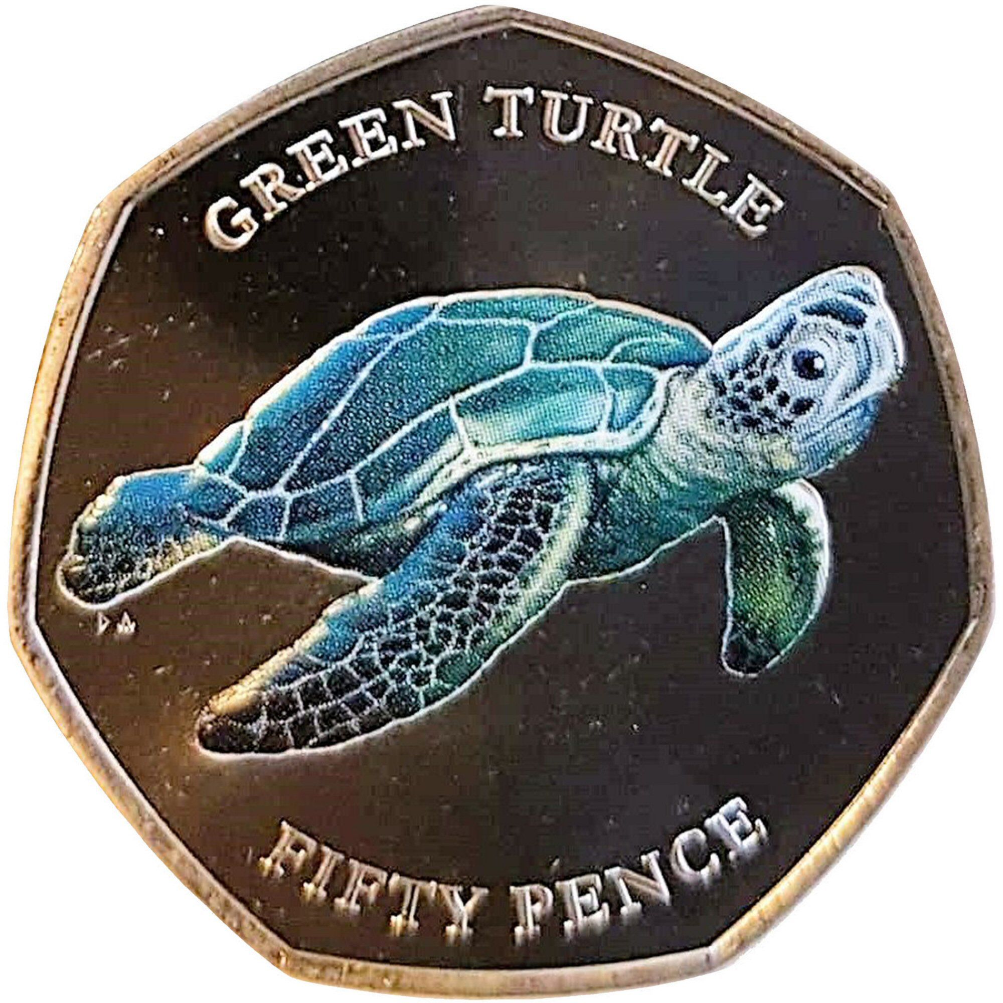 British Indian Ocean Territory 50 Pence - Elizabeth II Green turtle