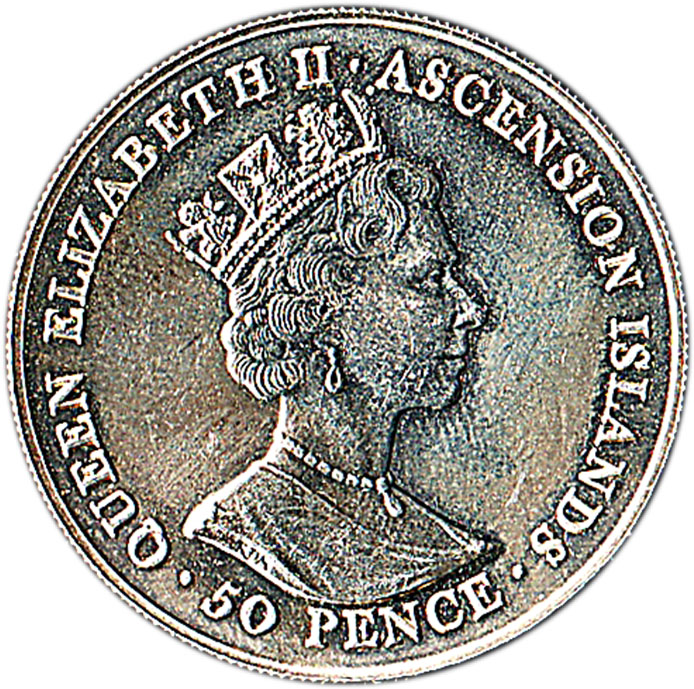 Ascension Island 50 Pence - Elizabeth II Queen Elizabeth II obverse