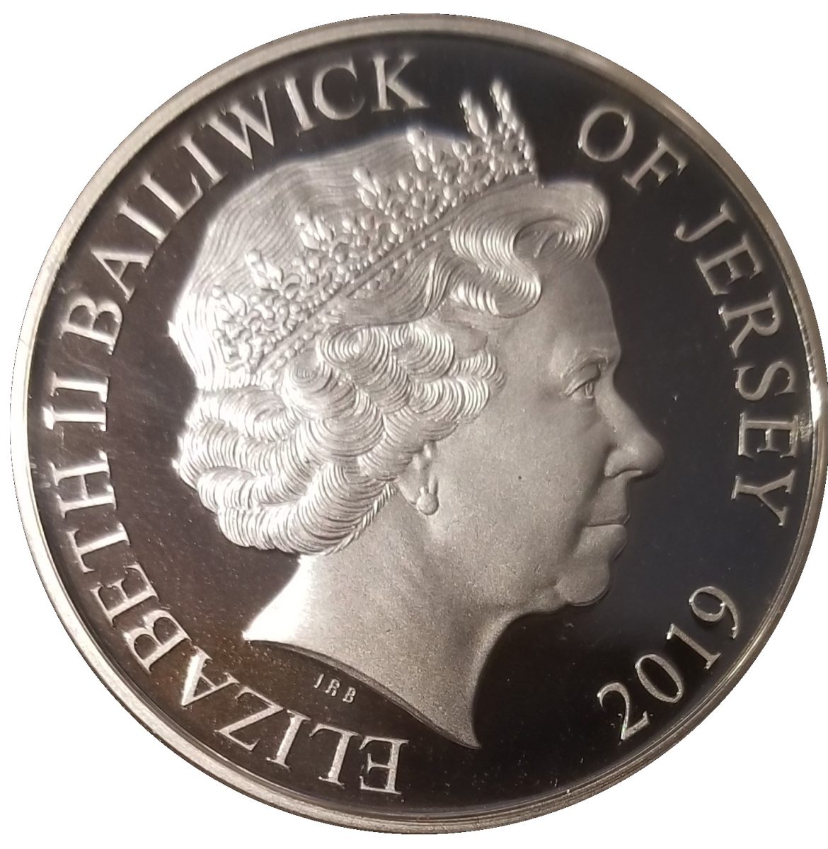 Jersey 5 Pounds - Elizabeth II Moon Landing 50th Anniversary obverse