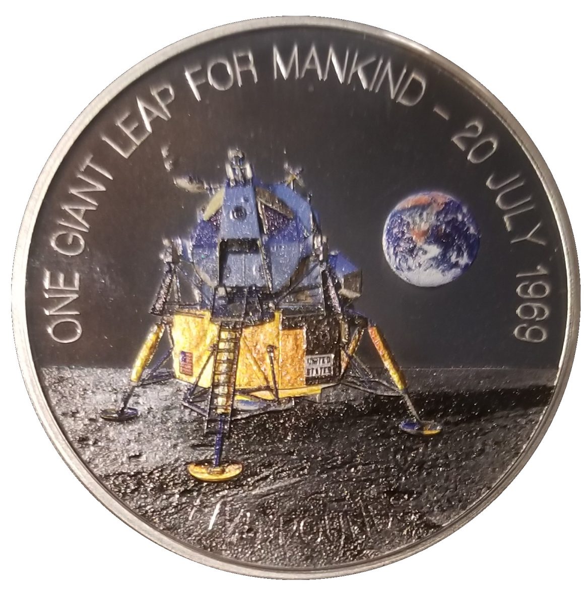 Jersey 5 Pounds - Elizabeth II Moon Landing 50th Anniversary reverse