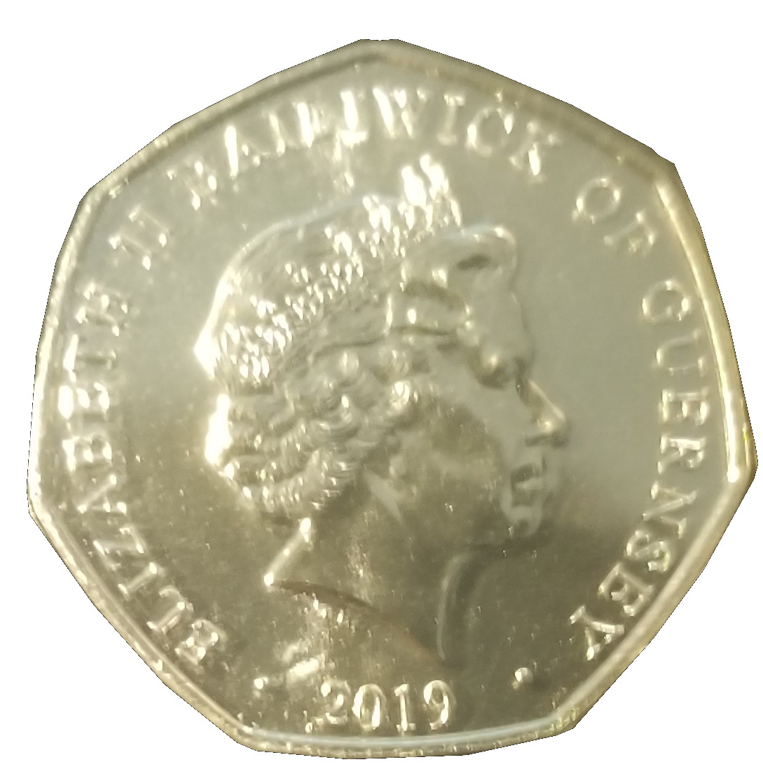 Guernsey 50 Pence - Elizabeth II 50th Anniversary of Concorde - Take Off obverse