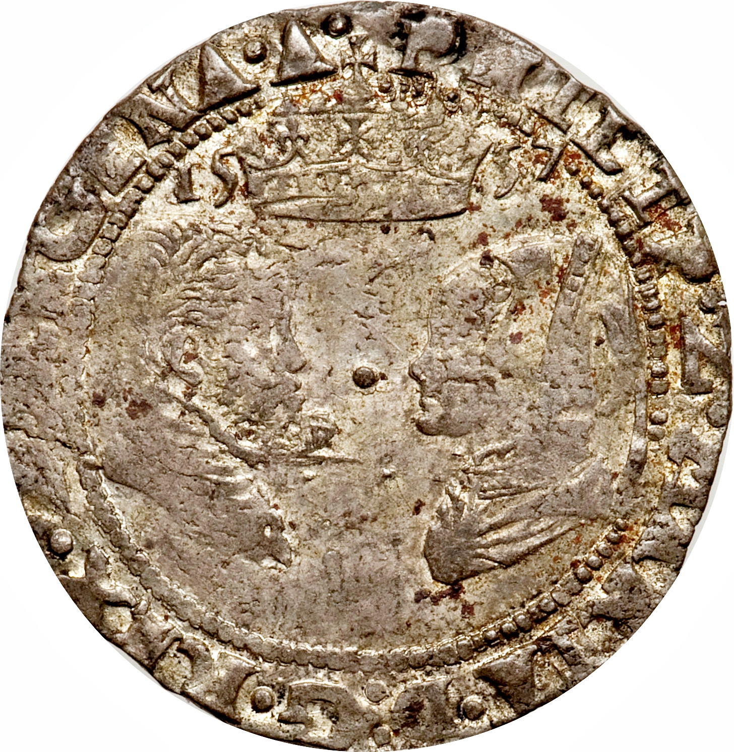 Ireland 1 Groat - Philip and Mary obverse