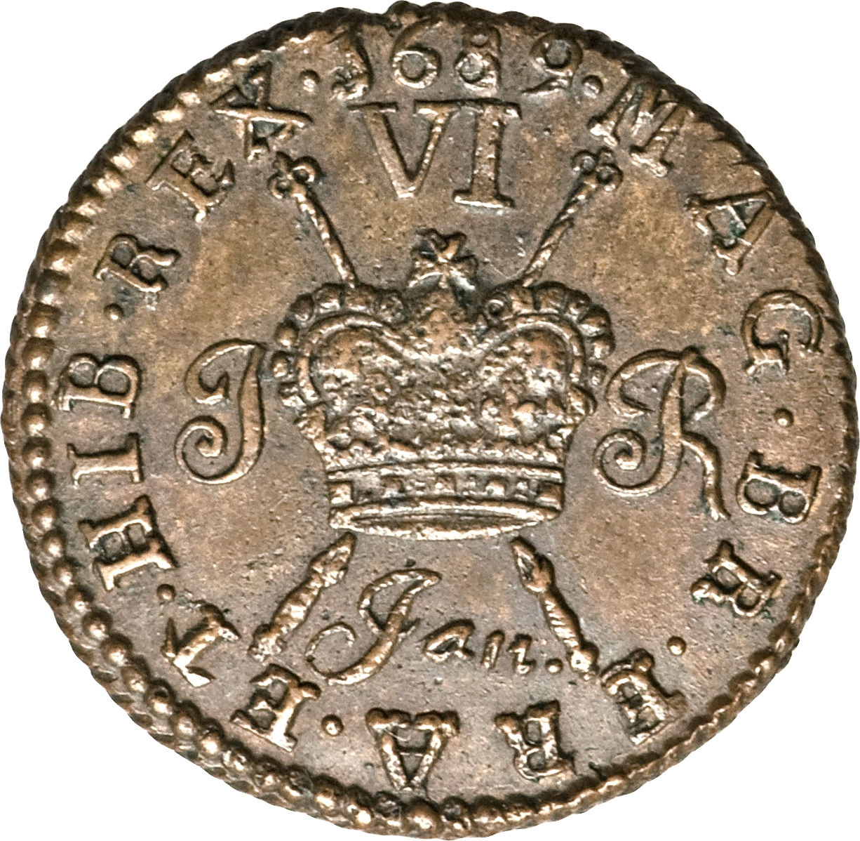 Ireland 6 Pence - James II Gun Money Large Coinage