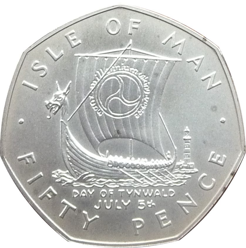 Isle of Man 50 Pence - Elizabeth II Day of Tynwald; Silver