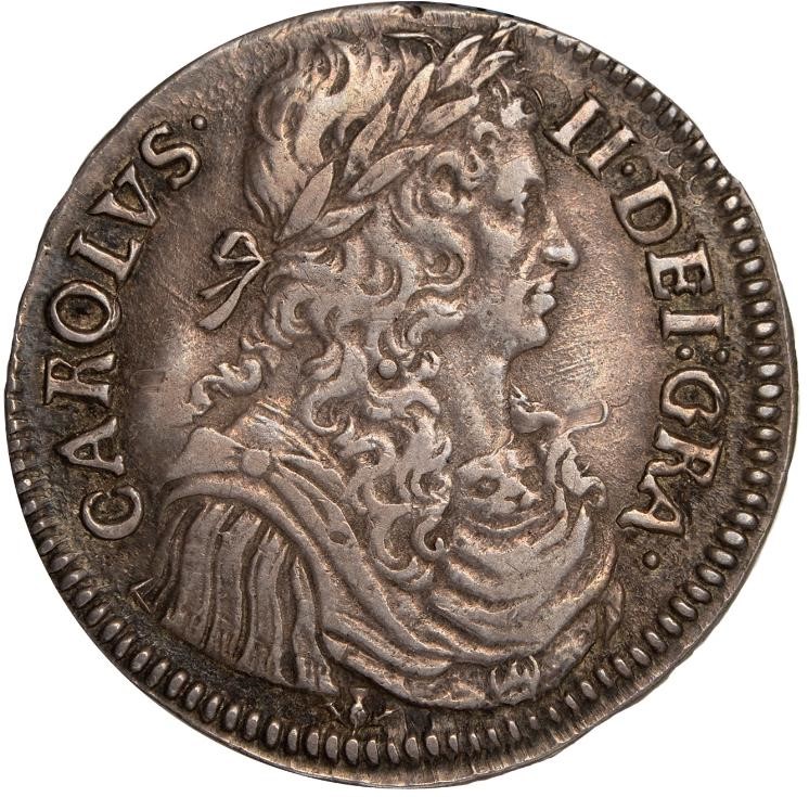 Scotland 1 Merk - Charles II 1st Coinage, Type II obverse