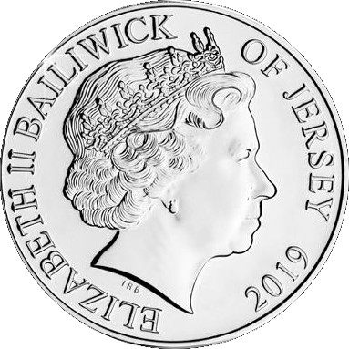 Jersey 5 Pounds - Elizabeth II Remembrance Day 2019 obverse