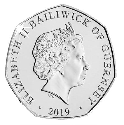 Guernsey 50 Pence - Elizabeth II 50th Anniversary of Concorde - Runway obverse