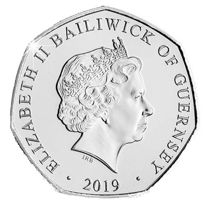 Guernsey 50 Pence - Elizabeth II 50th Anniversary of Concorde - Flight obverse