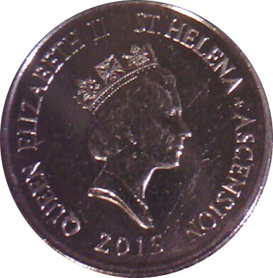 Saint Helena and Ascension 5 Pence - Elizabeth II 3rd portrait; small type; magnetic obverse