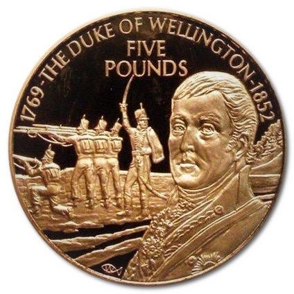 Jersey 5 Pounds - Elizabeth II Duke of Wellington - Gold