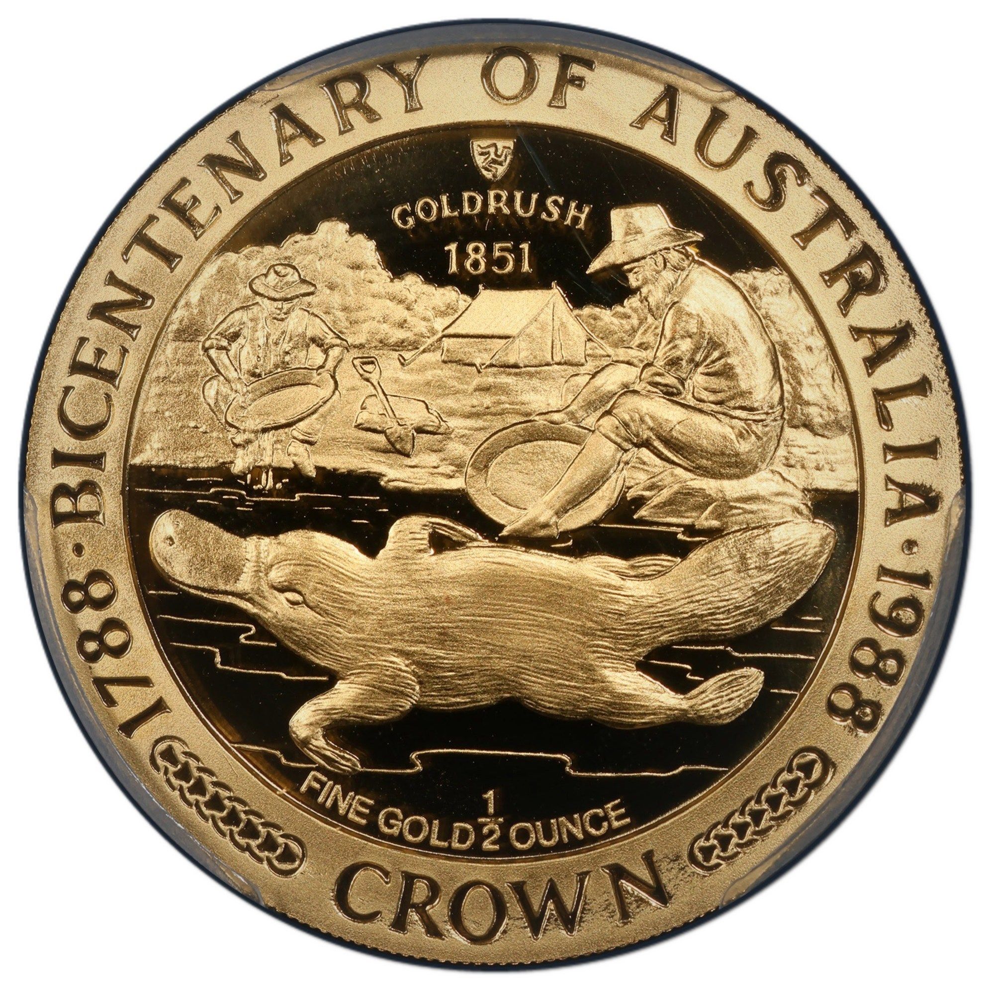 Isle of Man ½ Crown - Elizabeth II Bicentenary of Australia - Platypus