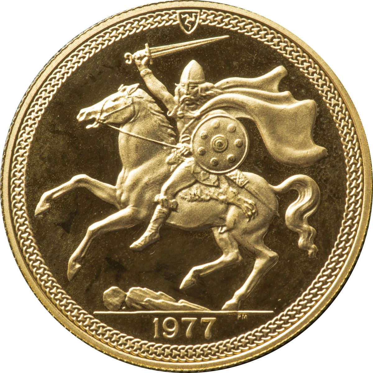Isle of Man 2 Pounds - Elizabeth II Viking Warrior reverse