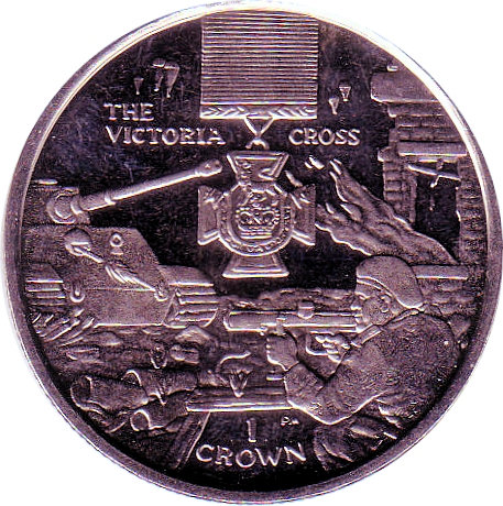 Isle of Man 1 Crown - Elizabeth II Victoria Cross reverse