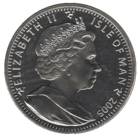 Isle of Man 1 Crown - Elizabeth II Hungarian Horn Trail obverse