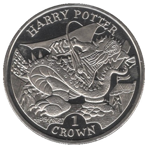 Isle of Man 1 Crown - Elizabeth II Hungarian Horn Trail reverse