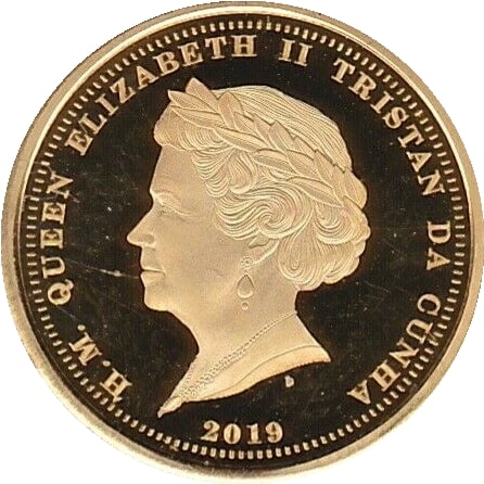 Tristan da Cunha ½ Laurel - Elizabeth II 400th anniversary of the Laurel issue obverse