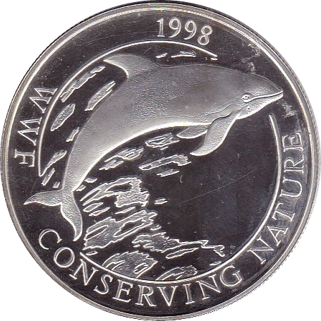 Falkland Islands 50 Pence - Elizabeth II Peale's Dolphin; Silver Proof Issue