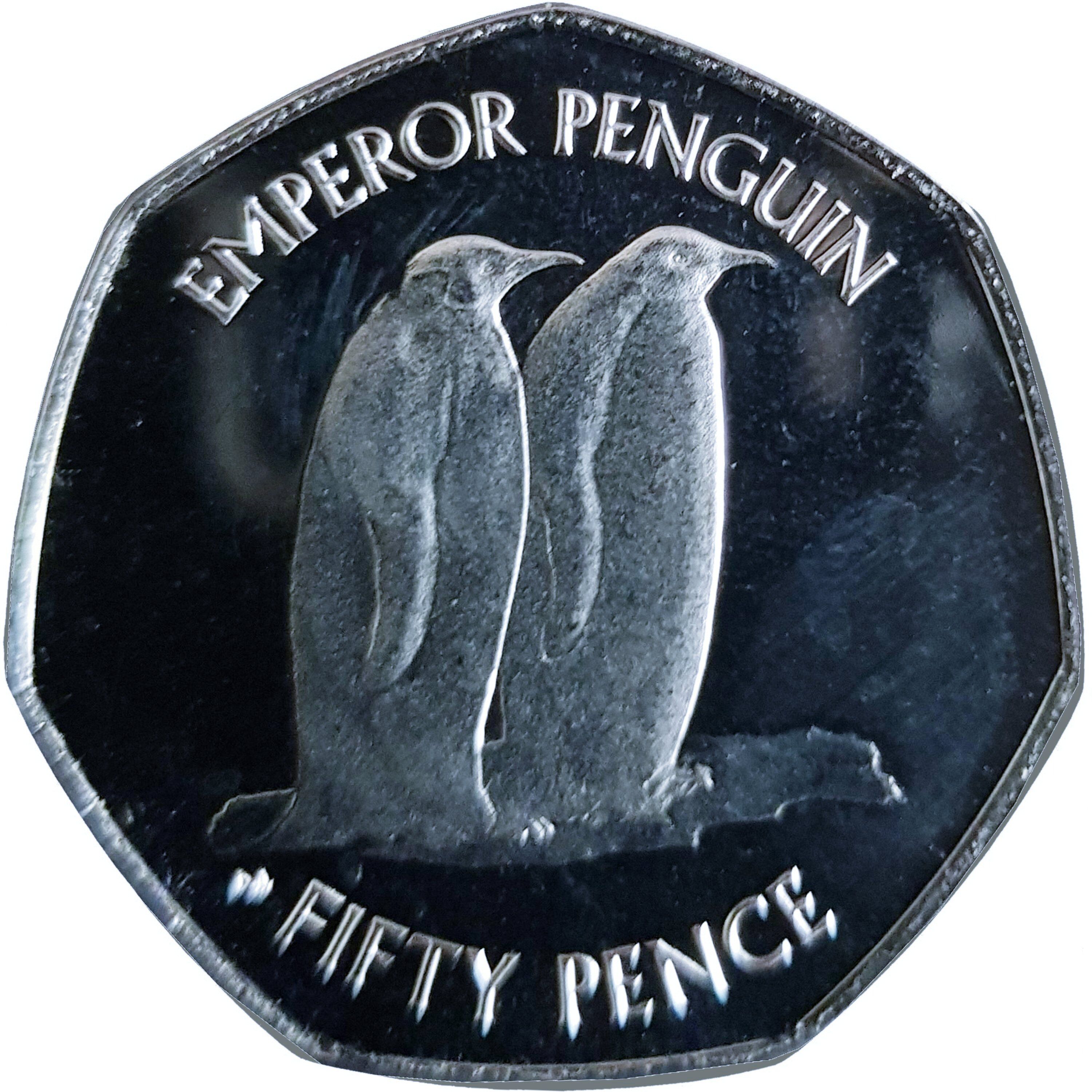 British Antarctic Territory 50 Pence - Elizabeth II Emperor penguin