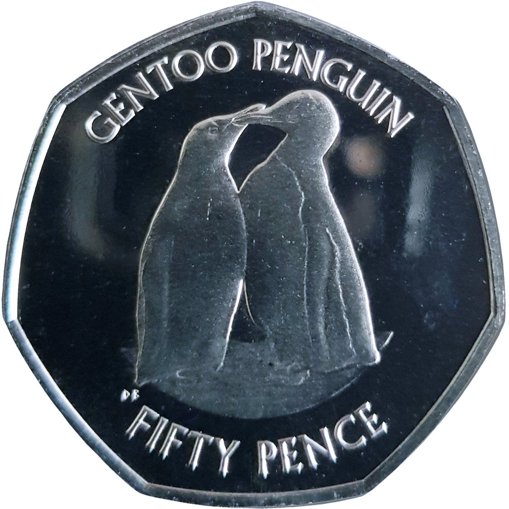 British Antarctic Territory 50 Pence - Elizabeth II Gentoo penguin