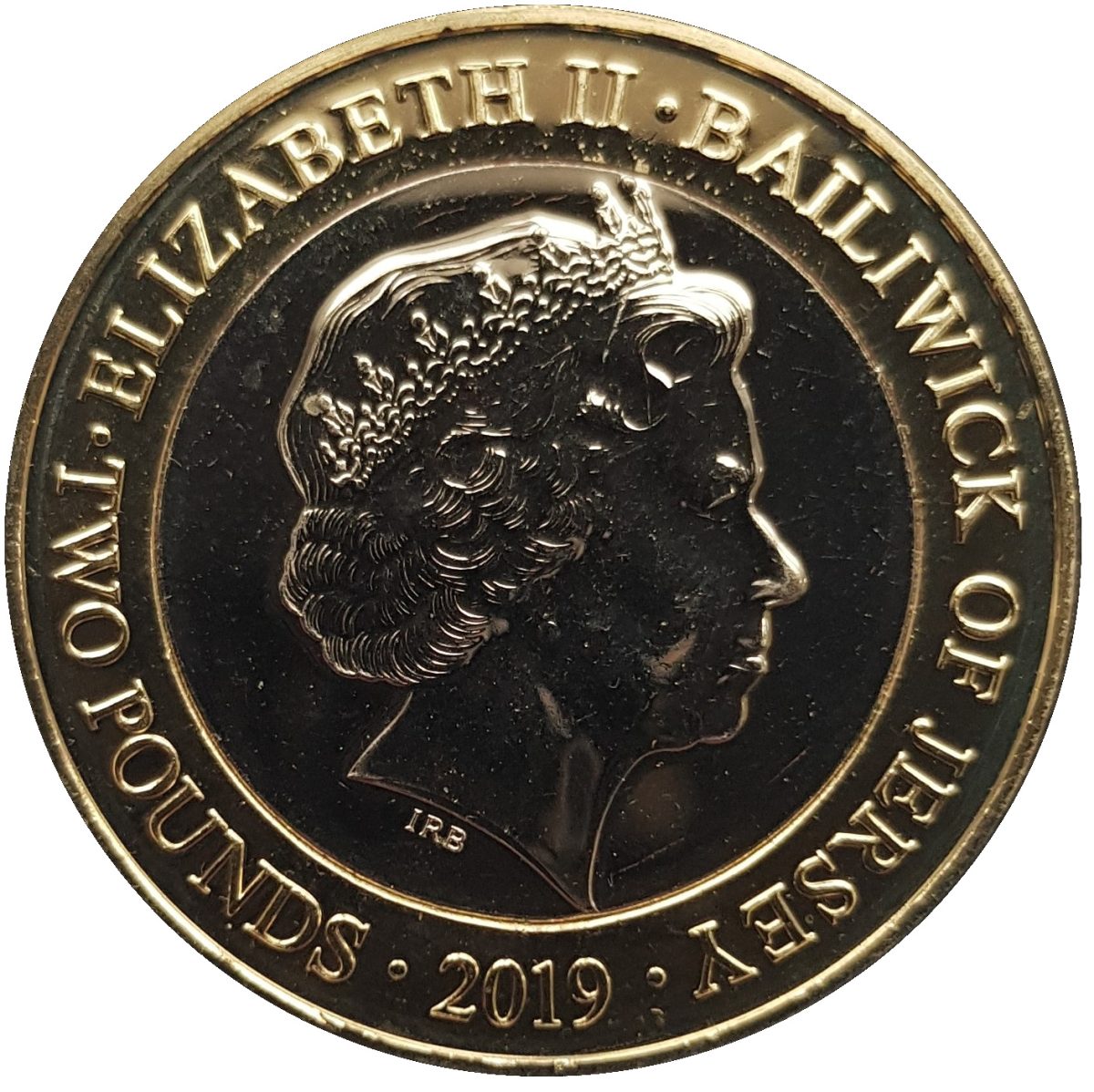Jersey 2 Pounds - Elizabeth II 60th Anniversary of Jersey Zoo - Gorilla obverse