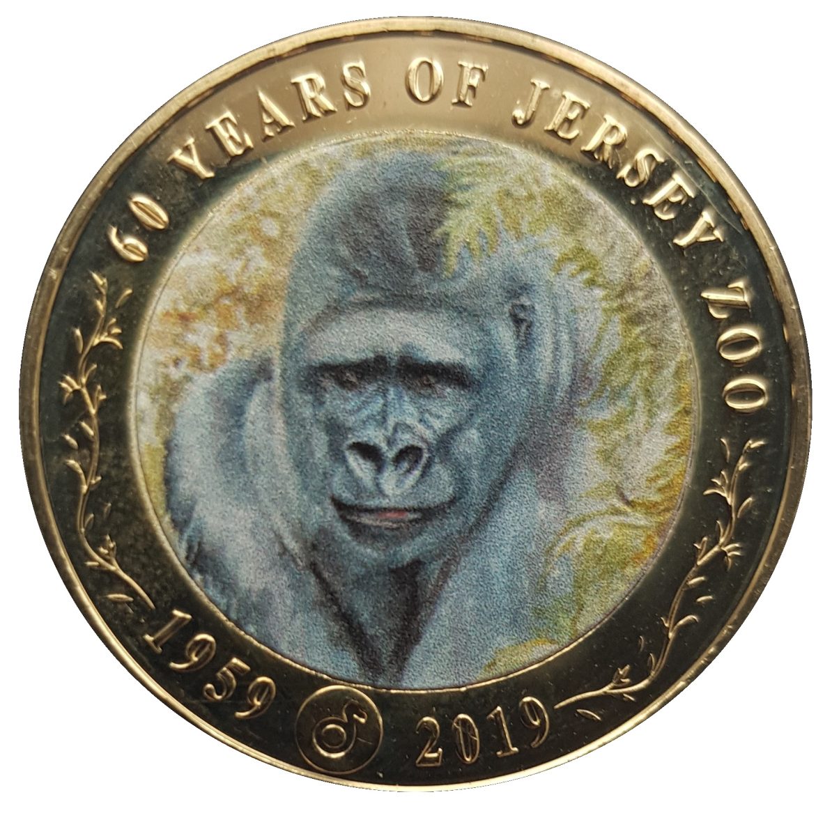 Jersey 2 Pounds - Elizabeth II 60th Anniversary of Jersey Zoo - Gorilla