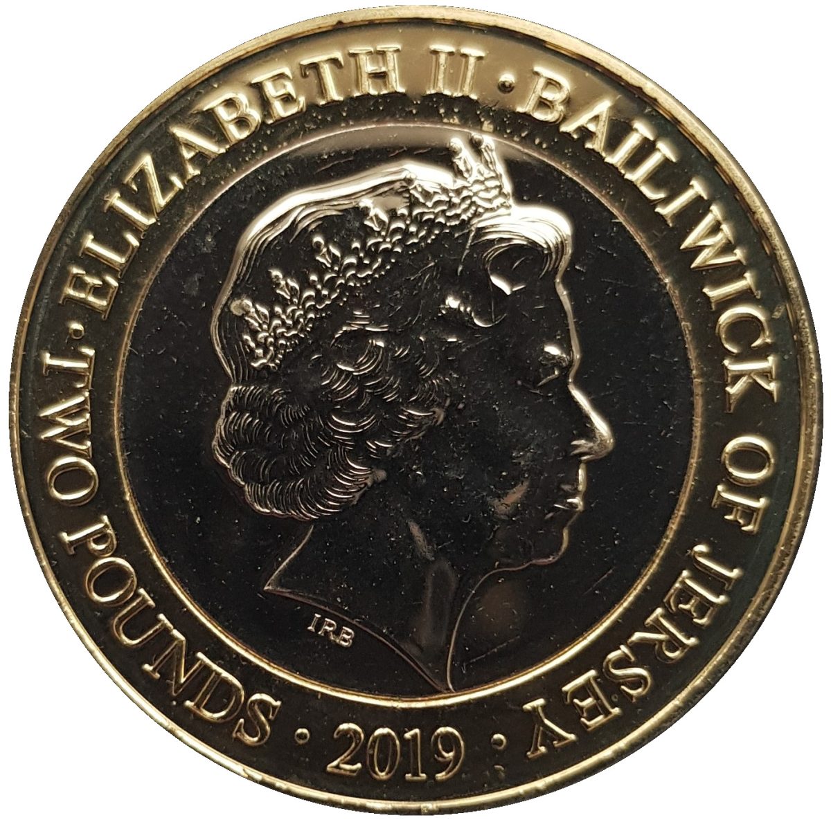 Jersey 2 Pounds - Elizabeth II 60th Anniversary of Jersey Zoo - Orangutan obverse