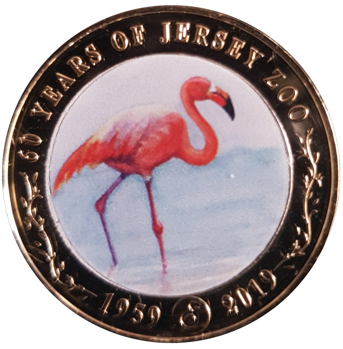 Jersey 2 Pounds - Elizabeth II 60th Anniversary of Jersey Zoo - Flamingo