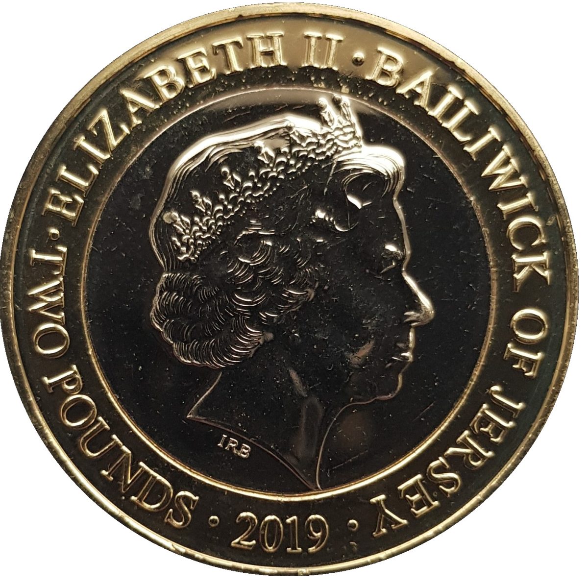 Jersey 2 Pounds - Elizabeth II 60th Anniversary of Jersey Zoo - Meerkat obverse
