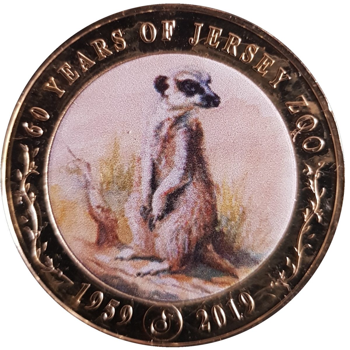 Jersey 2 Pounds - Elizabeth II 60th Anniversary of Jersey Zoo - Meerkat