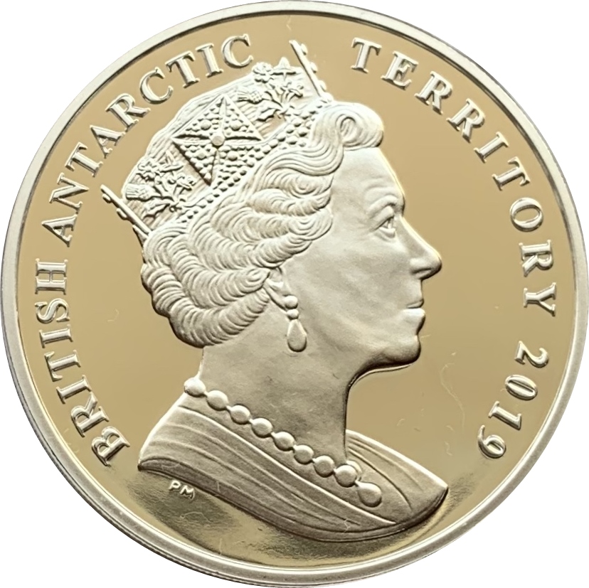 British Antarctic Territory 2 Pounds - Elizabeth II RRS Sir David Attenborough; Silver obverse
