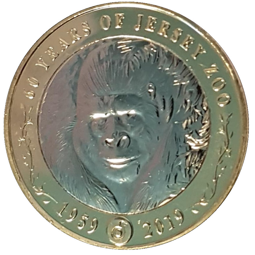 Jersey 2 Pounds - Elizabeth II Jersey Zoo reverse