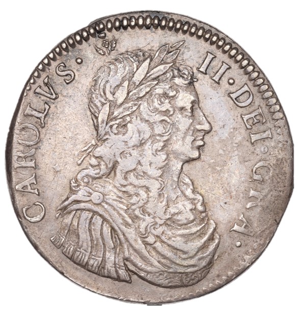 Scotland 2 Merks - Charles II 1st Coinage, Type I obverse