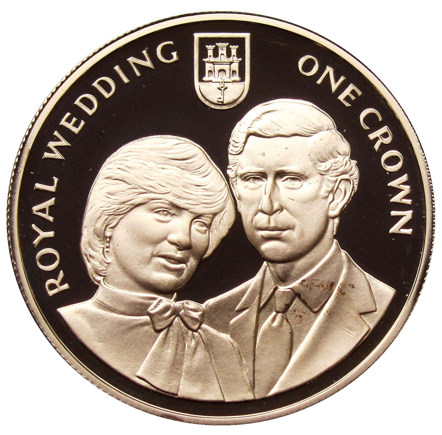 Gibraltar 1 Crown - Elizabeth Royal Wedding; Silver Proof