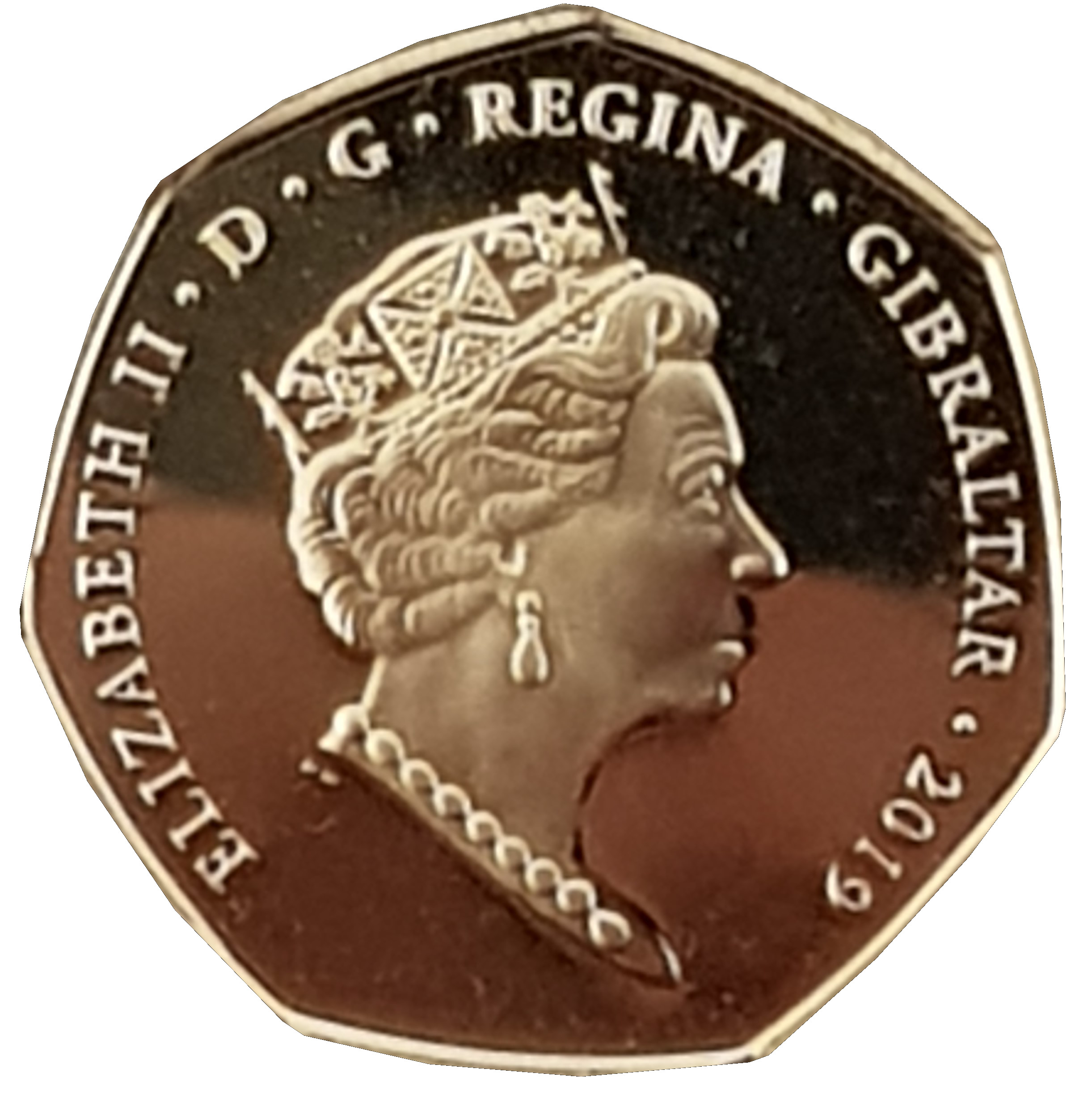 Gibraltar 50 Pence - Elizabeth II Bicentenary of Queen Victoria obverse