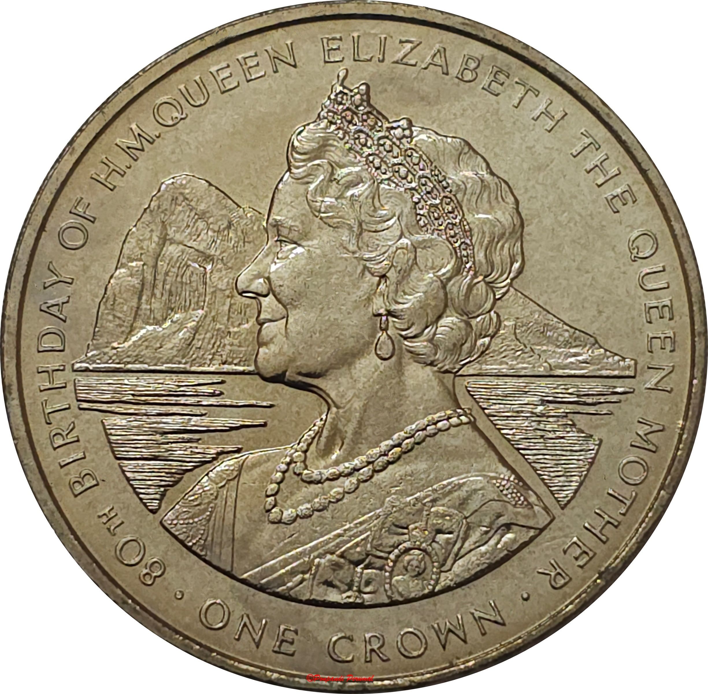 Gibraltar 1 Crown - Elizabeth II Queen Mother